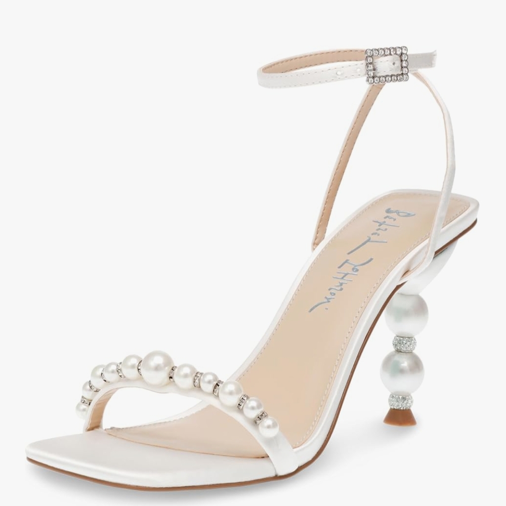 Betsey Johnson White Pearl Embellished Heels